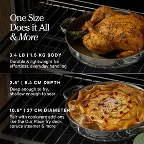 Our Place Titanium Always Pan Pro metal-utensil safe design handles daily meals.