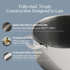 Our Place Titanium Perfect Pot Pro is dishwasher-safe for busy kitchens.