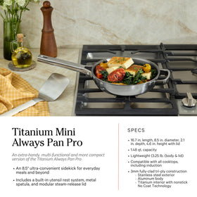 Our Place Titanium Pro frying pan and skillet ready for quick searing and precise control.