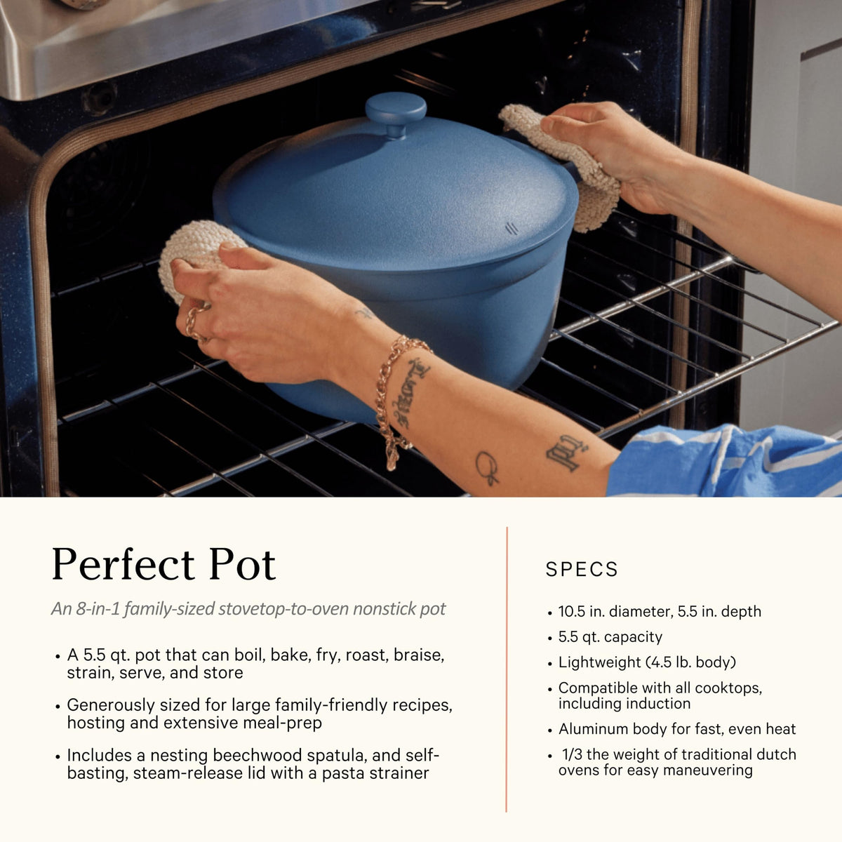 Our Place Beechwood utensils included for mess-free cooking