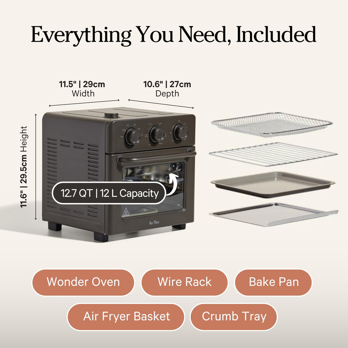Our Place Wonder Oven convection system delivers even browning on vegetables and proteins.