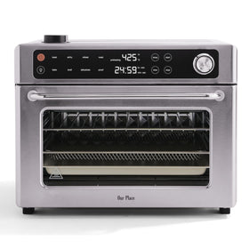 Our Place Wonder Oven Pro front view showcases compact stainless design for versatile countertops cooking