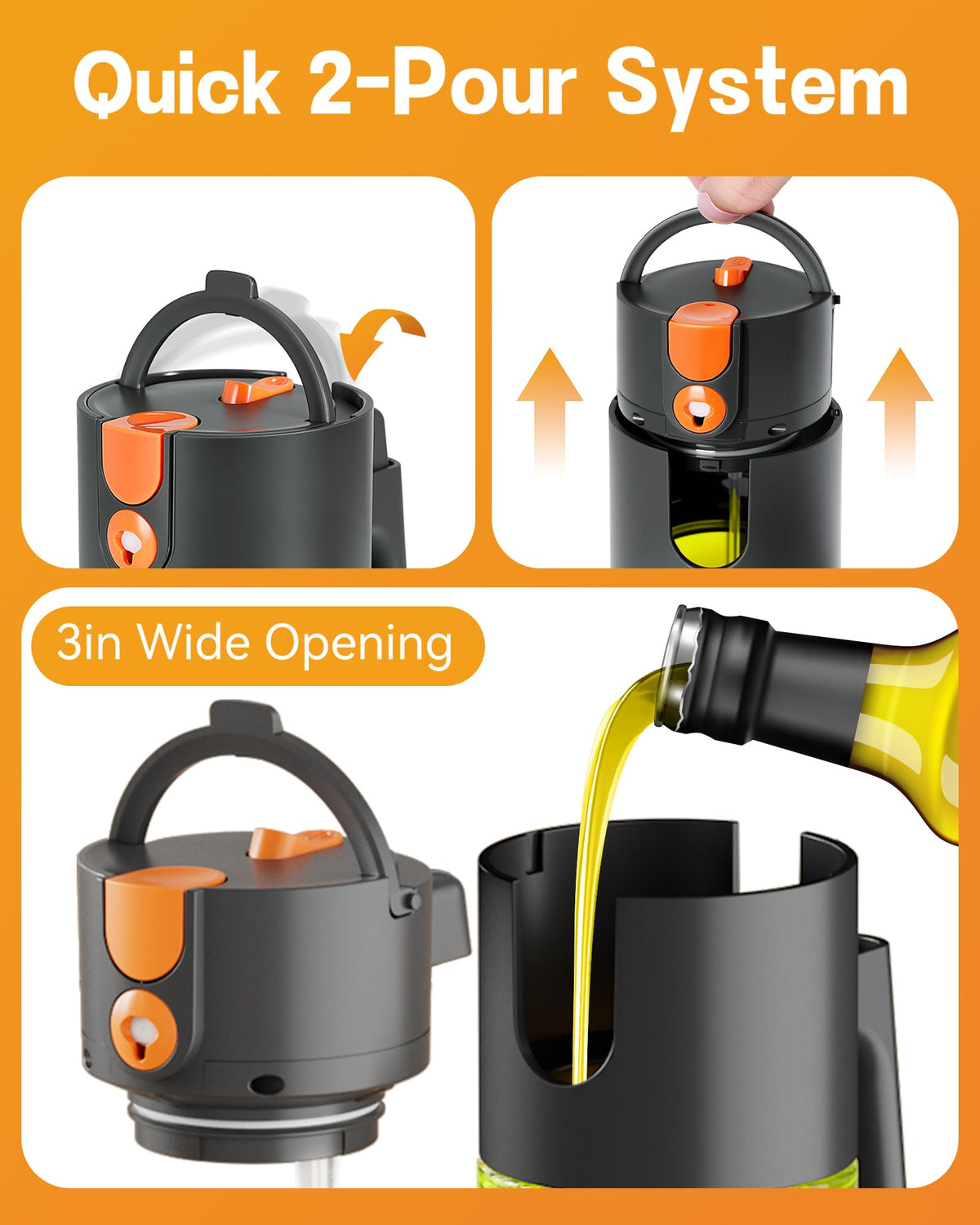 OURCABECUE Upgrade 2-in-1 oil sprayer refill opening easy-fill.