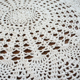 Ourhommie round lace cover protects surfaces while elevating decor.