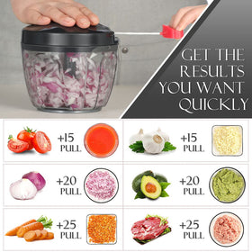 Ourokhome 428 stainless steel blades ensuring even chopping.