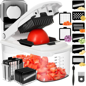 Ourokhome 8-in-1 chopper container for tidy, mess-free ingredient prep.