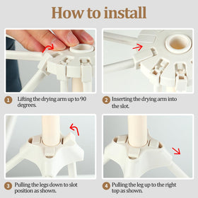 Ourokhome rack with four stable feet stays steady during drying.