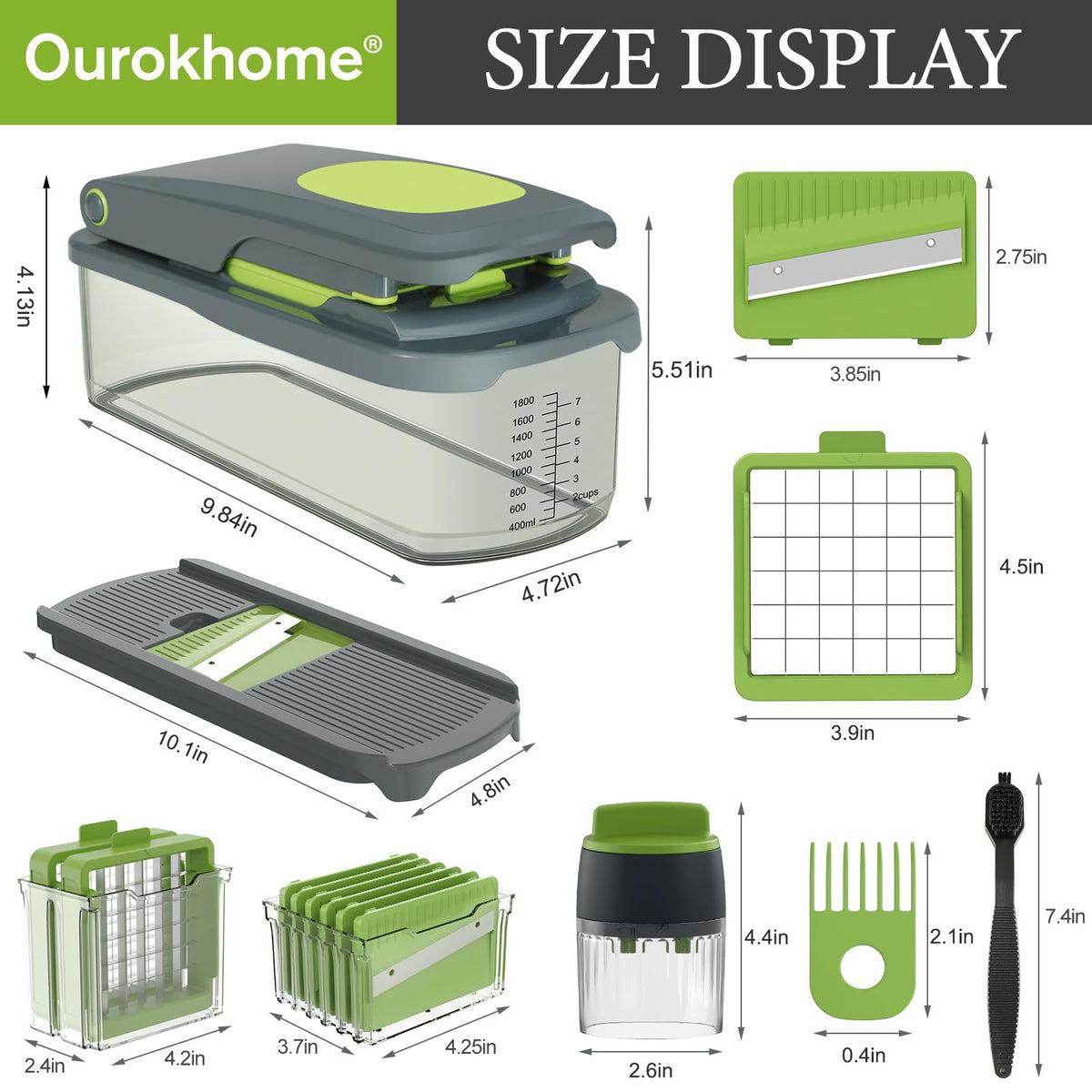 Ourokhome collection tray catches chopped ingredients for easy transfer.