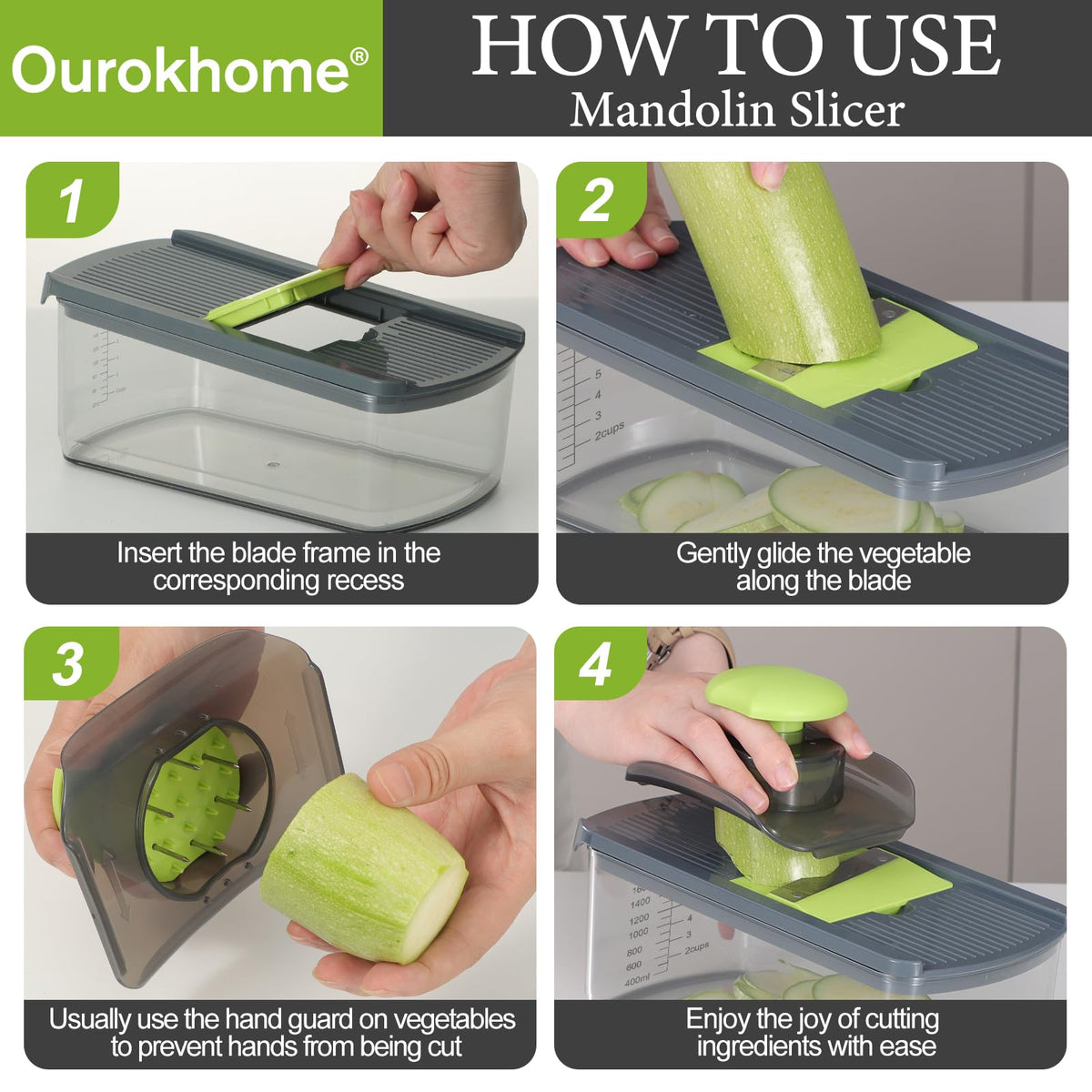 Ourokhome detachable pusher for easy refills and cleaning.