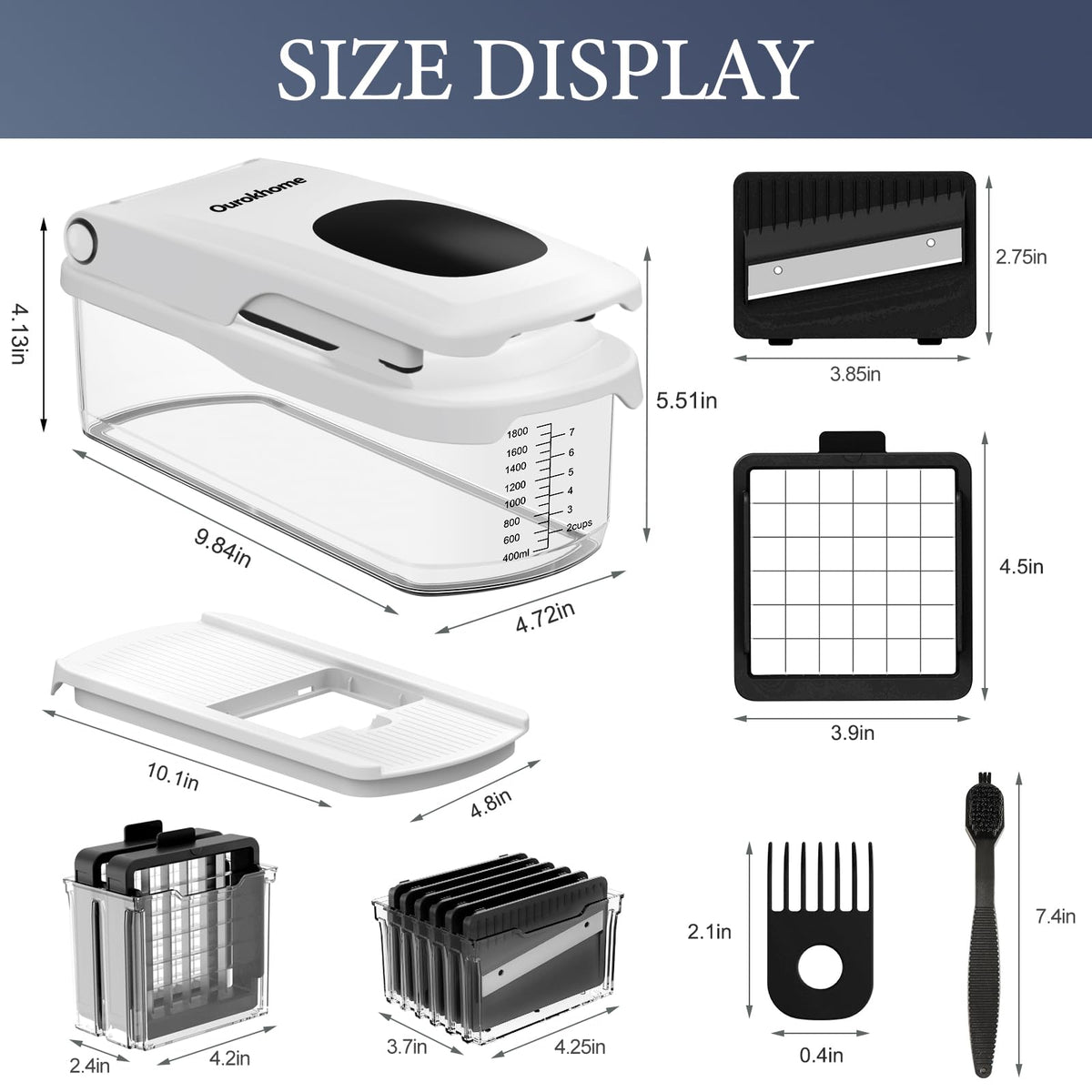 Ourokhome dicer and shredder attachments provide versatile results.