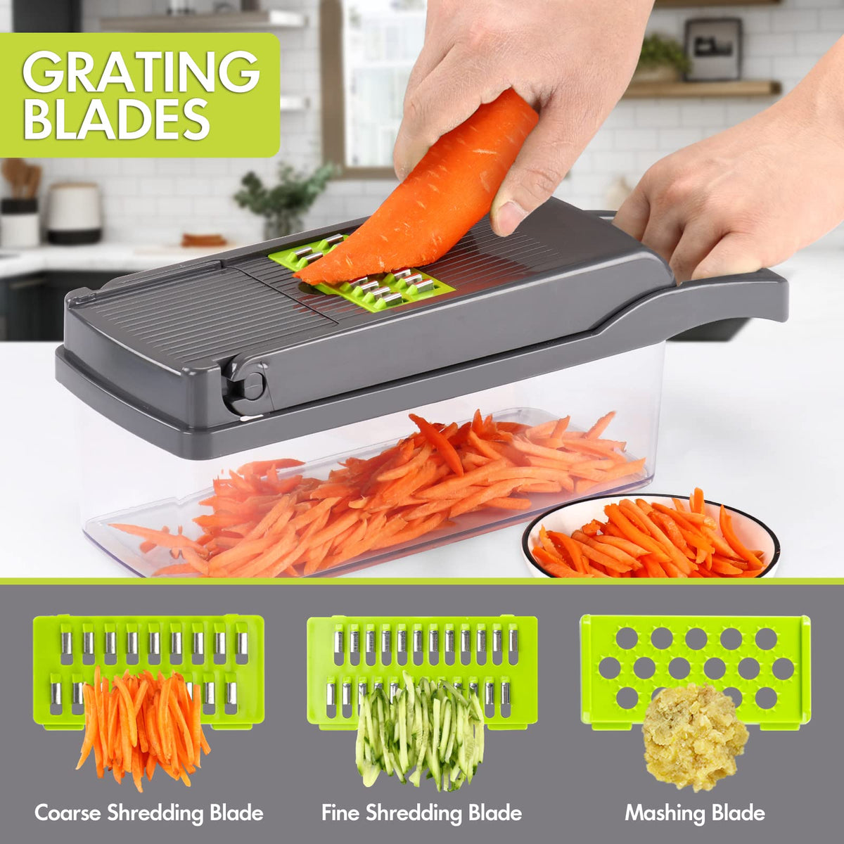 Ourokhome large dicing blades provide uniform dice for recipes.