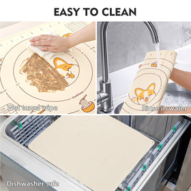 Ourokhome silicone mat is dishwasher safe for easy cleanup