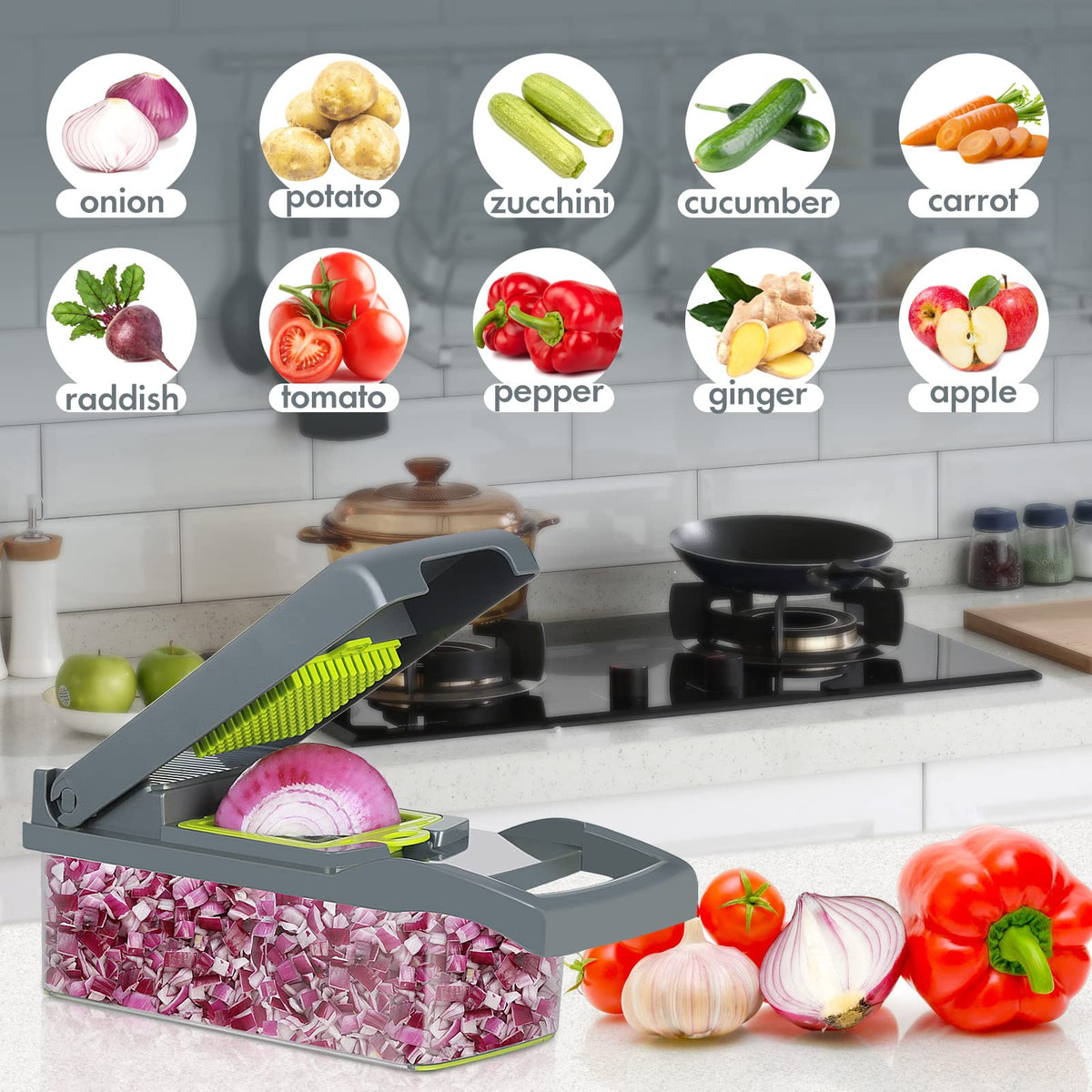 Ourokhome drain basket keeps washed produce ready to transfer.
