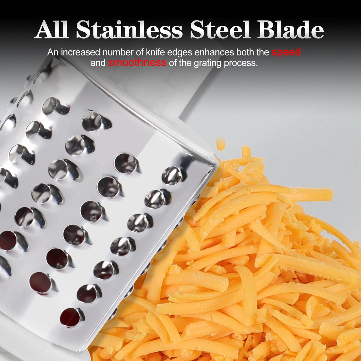 Close-up of Ourokhome drum blades for precise slicing