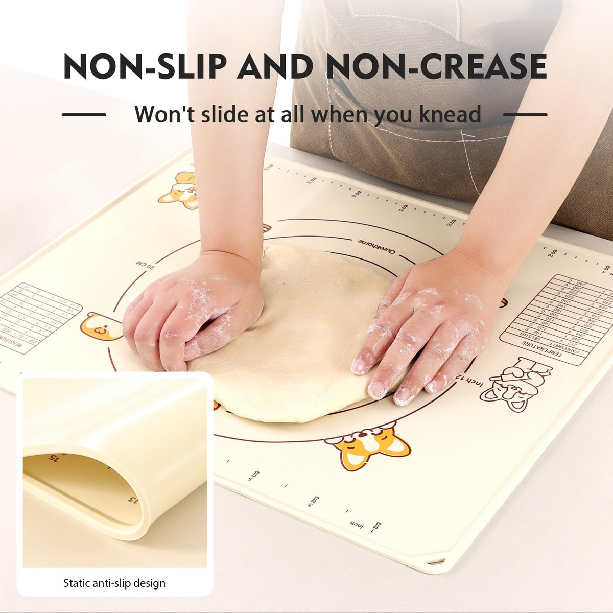 Ourokhome electrostatic non-slip mat holds securely on countertops