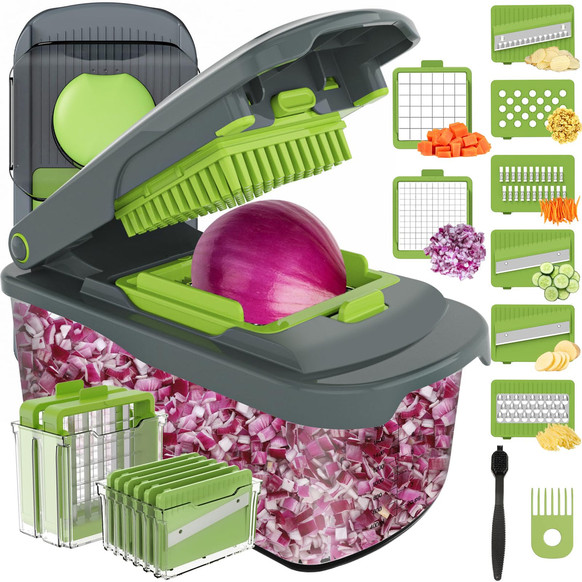 Ourokhome food chopper with container for quick, measured prep.