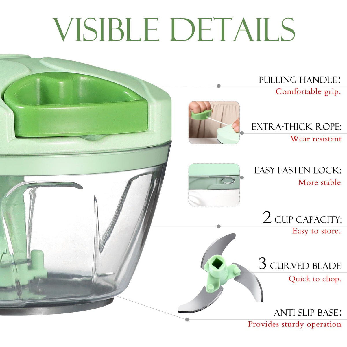 Ourokhome garlic mincer with stainless steel blades for precise mince.