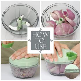 Ourokhome herbs chopper with sharp multi-directional blades for flavor prep.