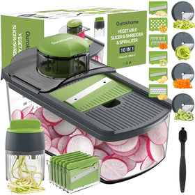 Ourokhome mandolin slicer with six blades for precise veggie prep.