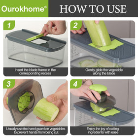 Ourokhome mandolin slicer detachable design for easy cleaning.