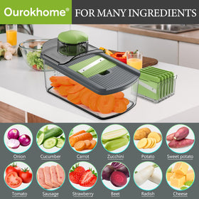 Ourokhome mandolin slicer wave cutting blade adds texture to slices.