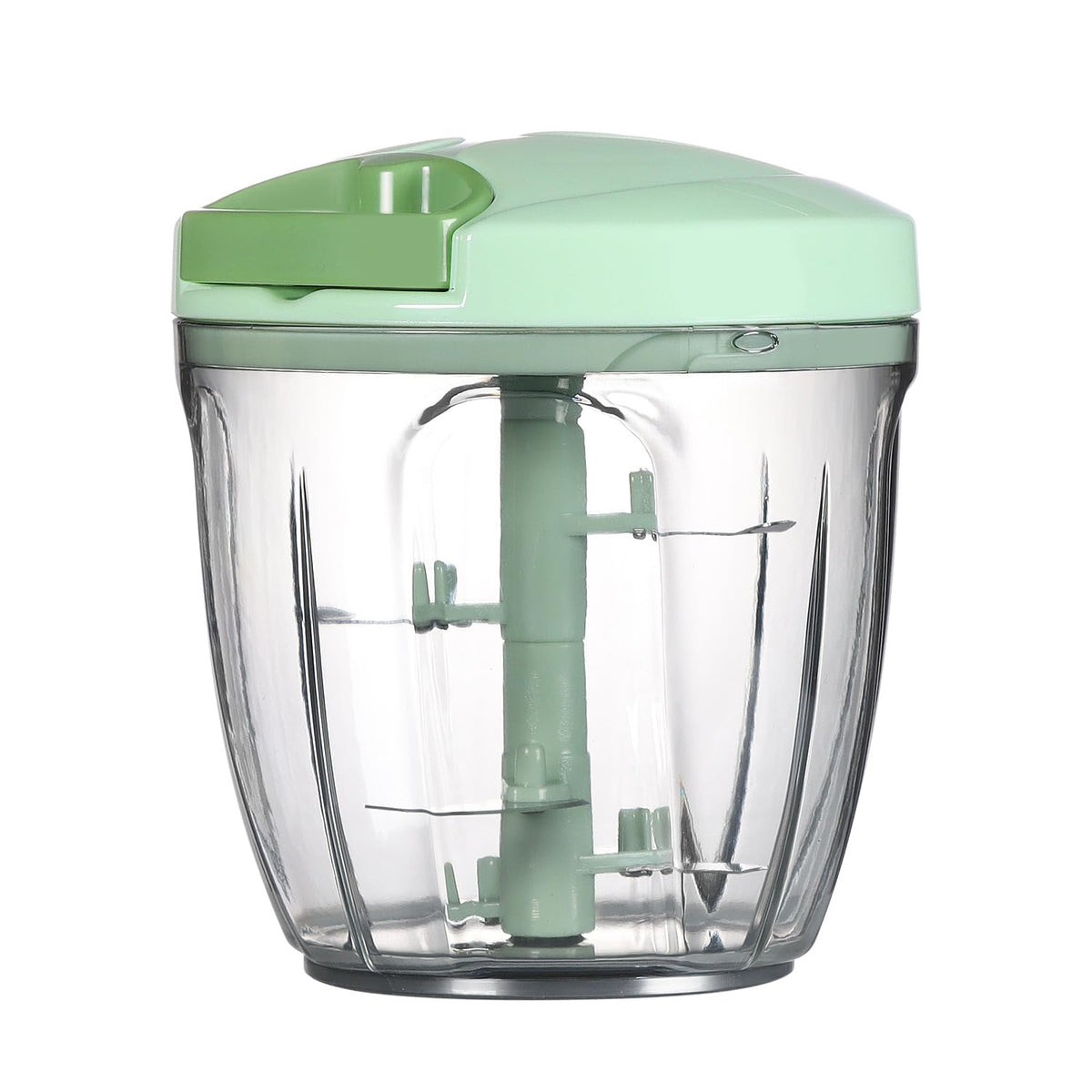 Ourokhome manual food processor in pull-string operation for fast chopping.