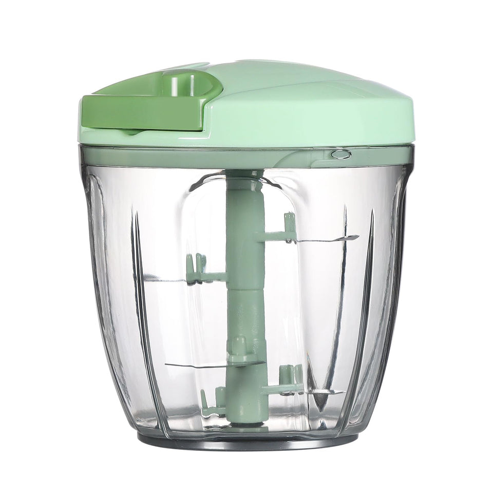 Ourokhome manual food processor in pull-string operation for fast chopping.