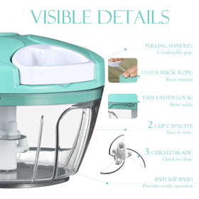 Ourokhome bowl-assembly with secure lid and efficient chopping action