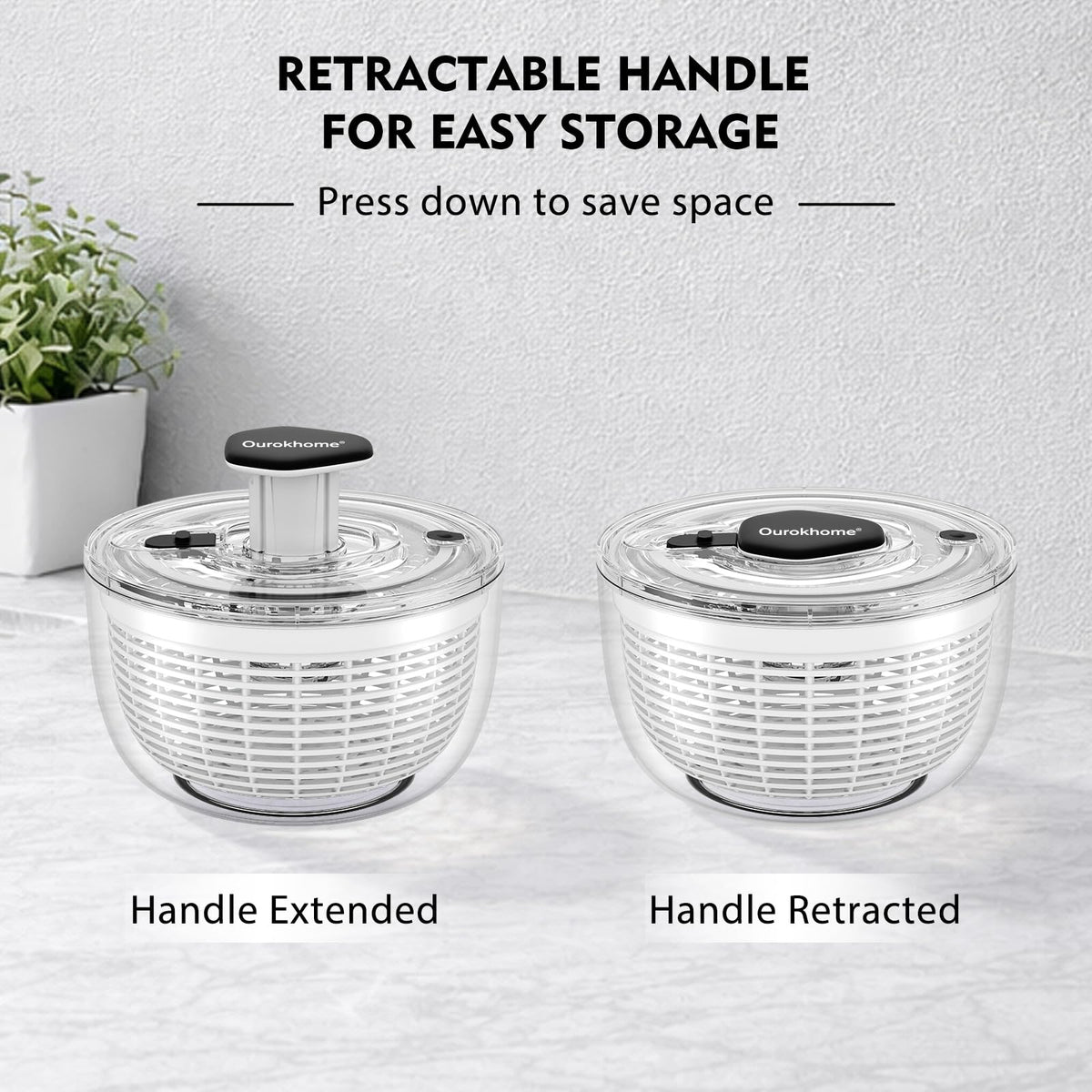 Versatile Ourokhome spinner drains, washes, and serves with ease.