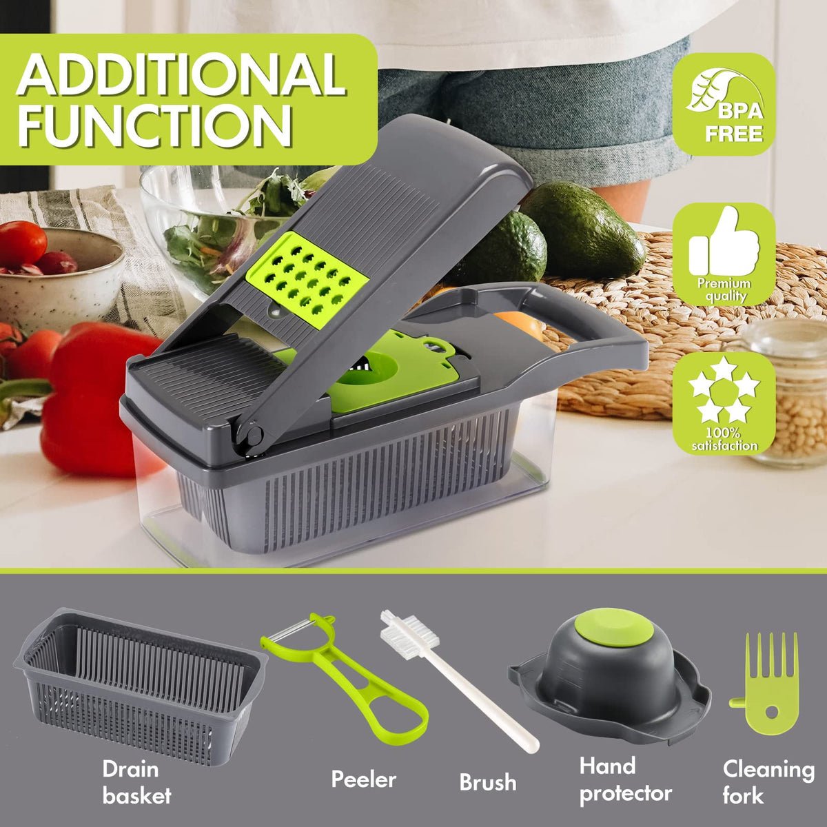 Ourokhome coarse shred blades create textured toppings and ribbons.
