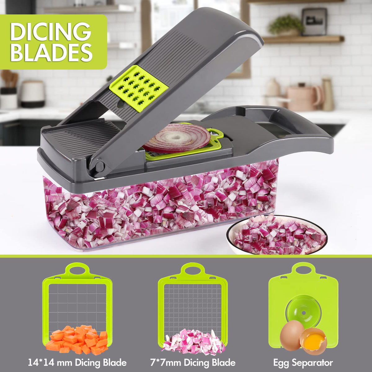 Ourokhome slicing blade ensures precise cuts for salads and sides.