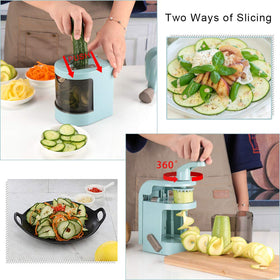 Ourokhome spiralizer is easy to operate and clean with the included brush.