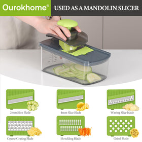 Ourokhome stainless steel blades offer sharp, precise slicing.