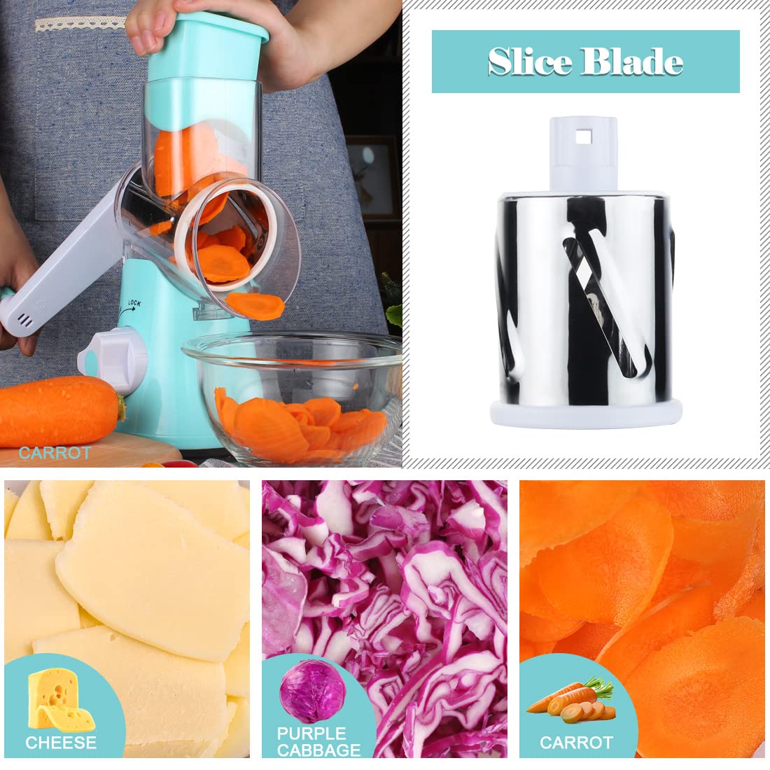 Ourokhome three-blade system for coarse and fine shredding