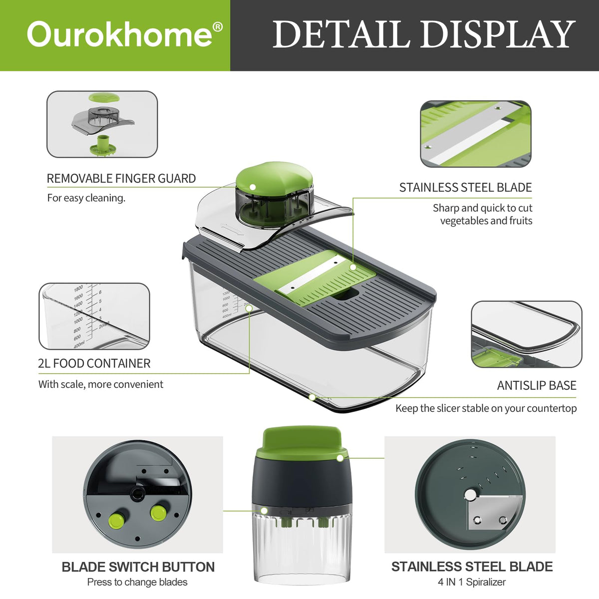Ourokhome blades are top-rack dishwasher safe for convenient cleaning.