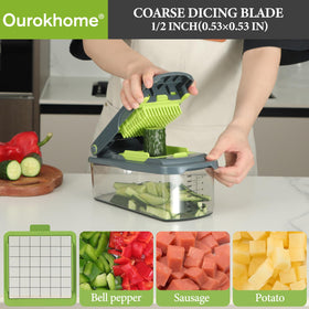 Ourokhome chopper blade 1/2 inch dice for quick prep.