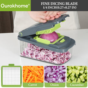 Ourokhome chopper blade 1/4 inch dice delivers finer results.
