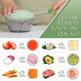 Ourokhome vegetable chopper compact 500ml bowl ready for chopped veggies.