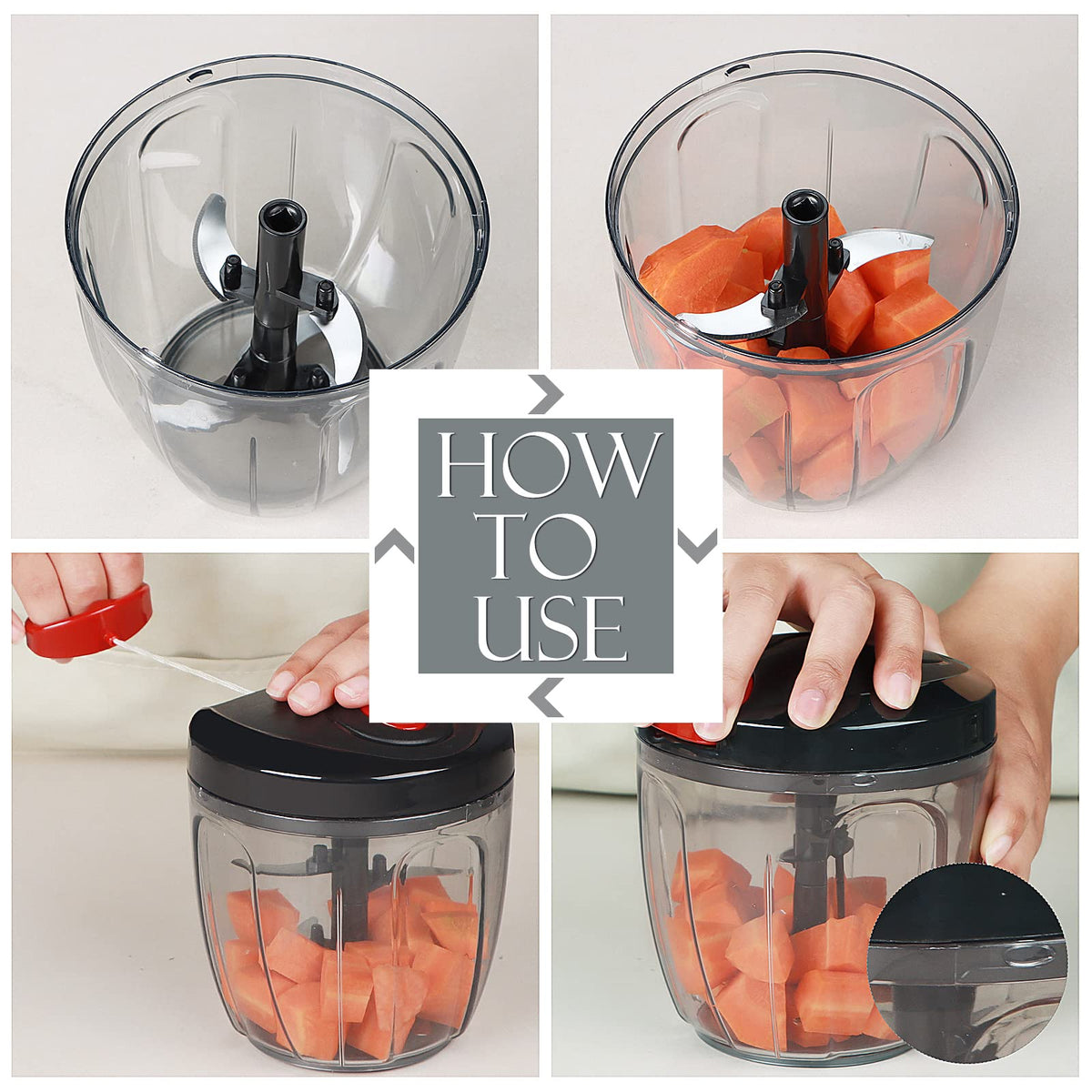Ourokhome vegetable fruit nut chopper handles diverse ingredients