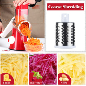 Ourokhome compact rotary grater in action grating vegetables