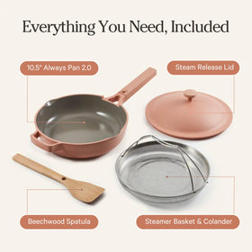 Our Place Always Pan 2.0 ready to serve from stove to table.