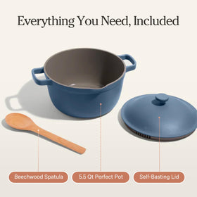 Our Place Perfect Pot Blue Salt finish adds modern style.