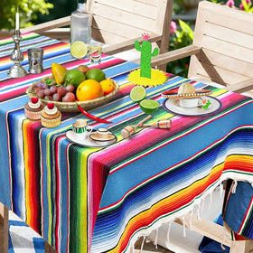 OurWarm colorful serape pattern adds vibrant motifs to any fiesta setting.