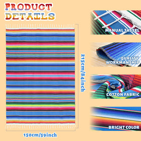 OurWarm cotton serape blanket edges highlight handwoven craftsmanship.