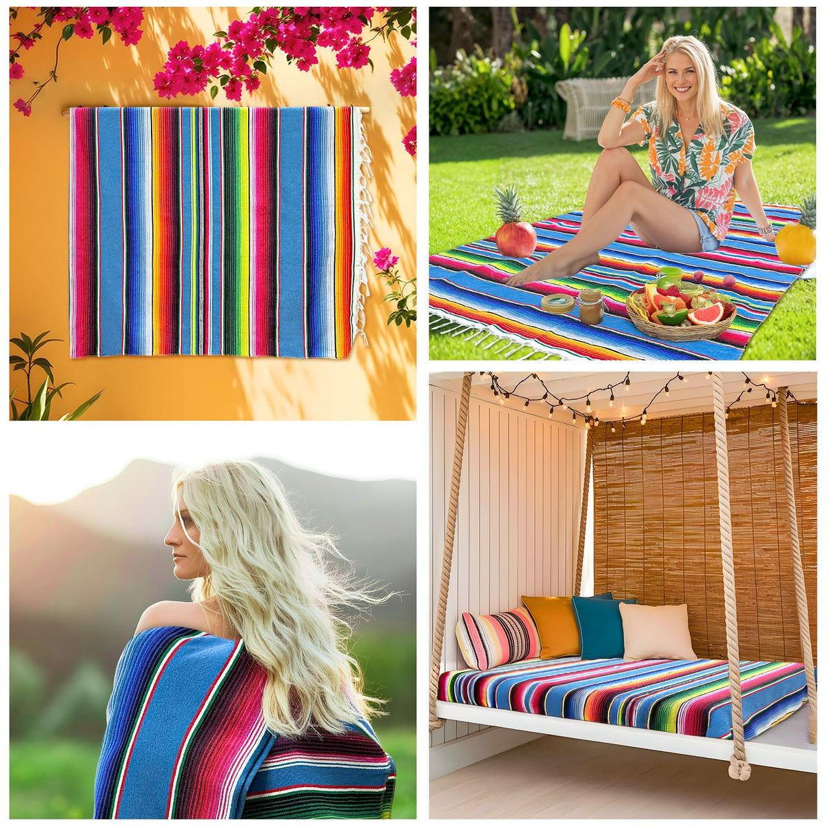 OurWarm fiesta table cover boosts decor for outdoor gatherings and celebrations.