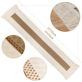 OurWarm macrame table runner cotton weave adds natural texture for cozy dining.