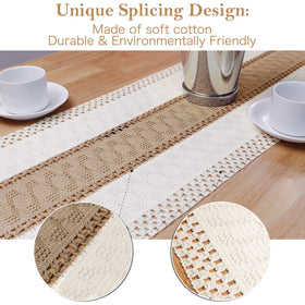 OurWarm macrame table runner sofa throw creates cozy living room ambiance.