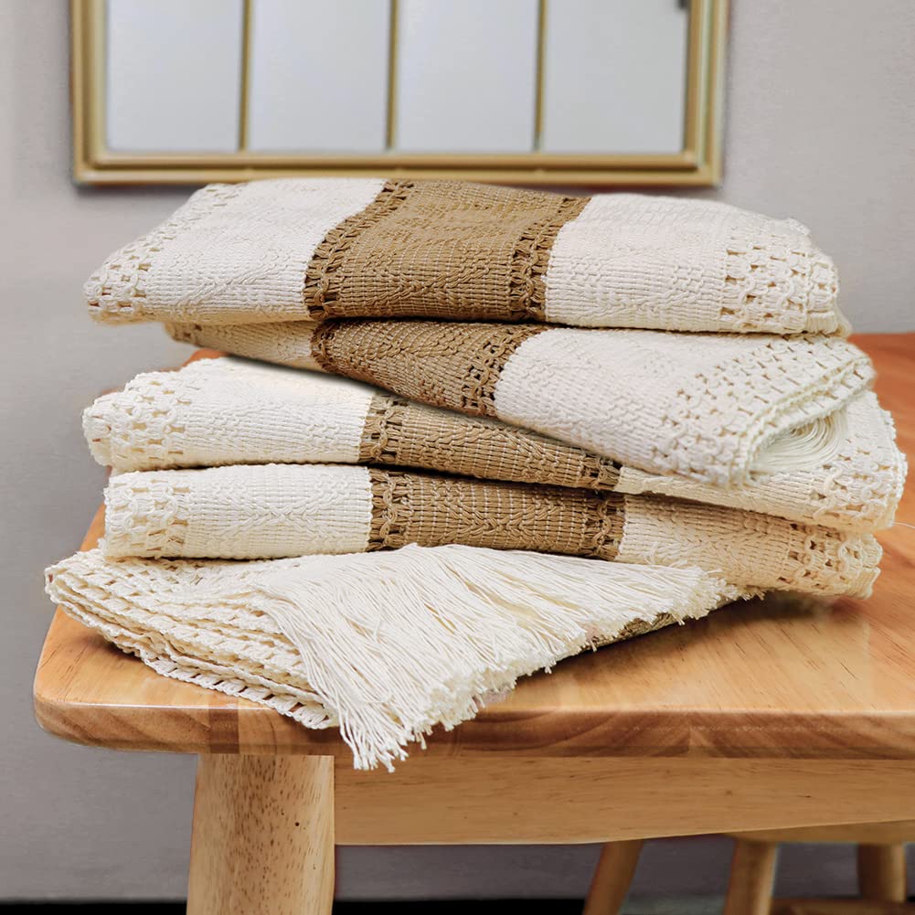 OurWarm macrame table runner wedding table brings elegant rustic ambience.