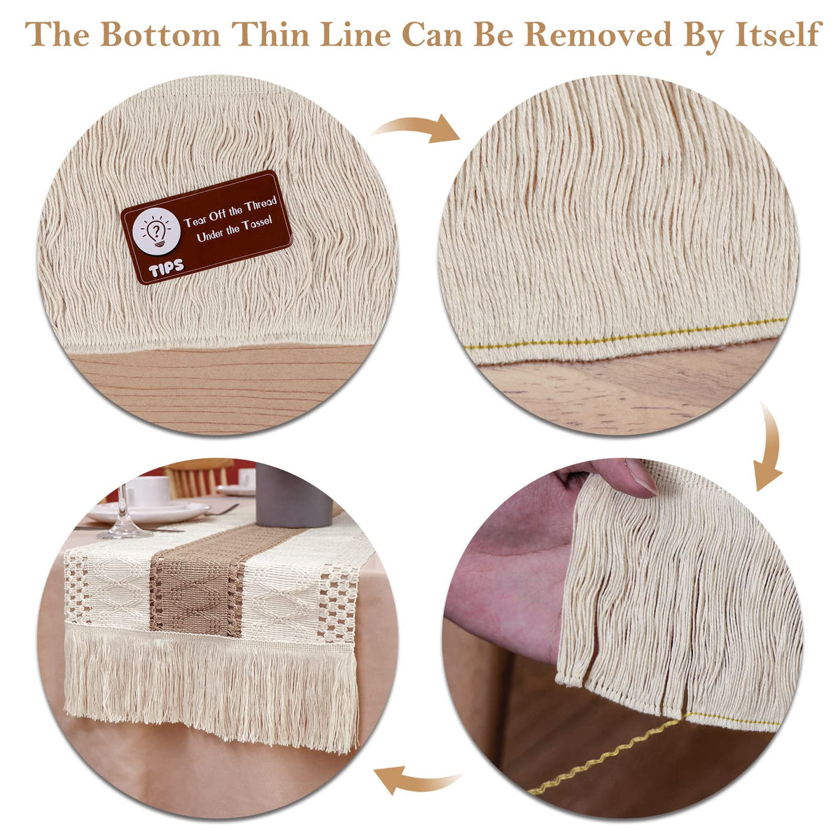 OurWarm table runner on dining table for an elegant wedding-ready setting
