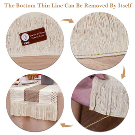 OurWarm table runner on dining table for an elegant wedding-ready setting